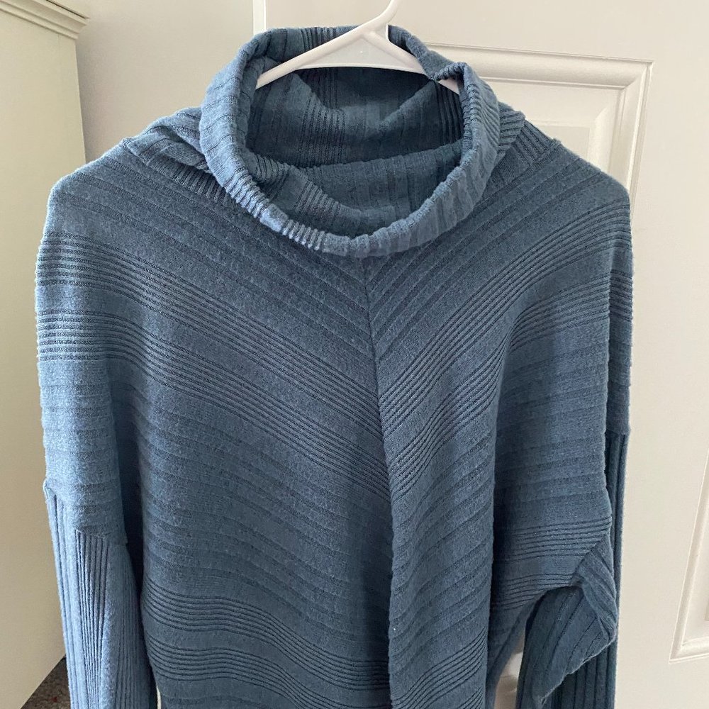 Freshman Blue Cowl-Neck Sweater